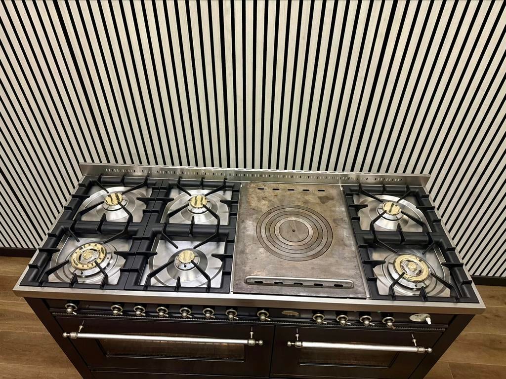 Luxe Boretti Fornuis 7 pits met coupe de feu 2 ovens 150 cm, Fornello Esperta, Ophalen of Verzenden, Zo goed als nieuw, Energieklasse A of zuiniger