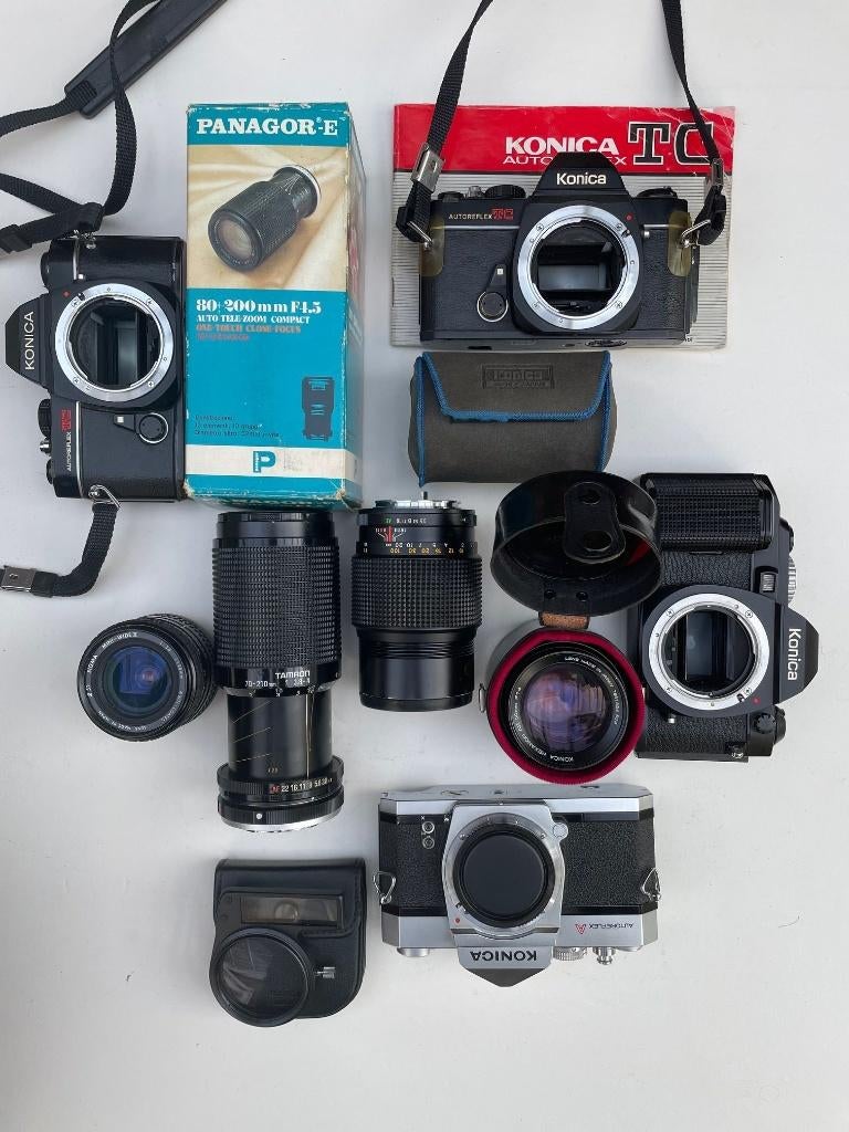 Konica analoge camera en lenzen (zie lijst), Ophalen of Verzenden, Compact, Overige Merken