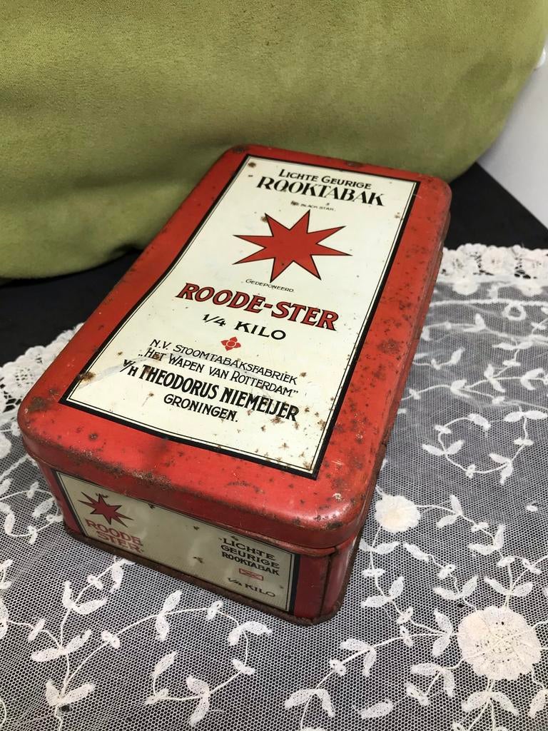 Vintage blik Roode Ster Tabak (020421), Ophalen of Verzenden, Gebruikt, Overige
