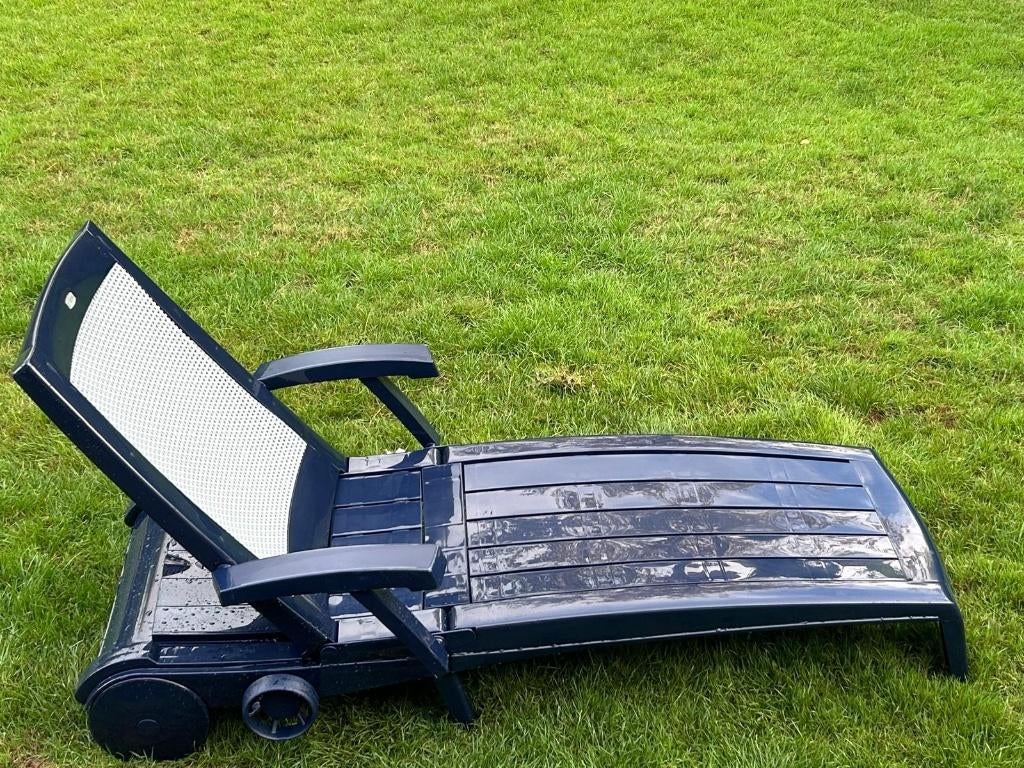 JARDIN ligbed blauw, Tuin en Terras, Ligbedden, Ophalen, Gebruikt, Kunststof, Verstelbaar