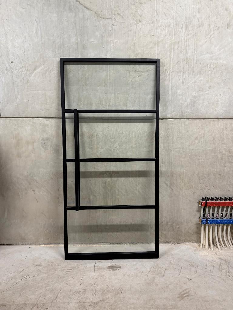 Luxe stalen taatsdeur Zwart met softclose | 1050x2366mm |-11, 215 cm of meer, Binnendeur, Nieuw, Glas