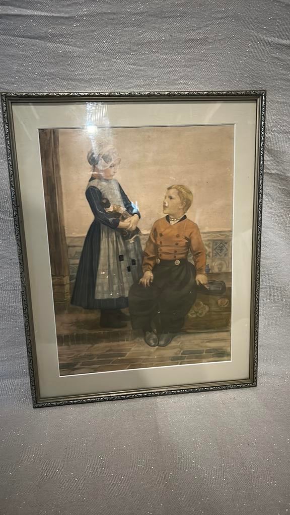 “ Kinderlijke beschroomdheid ” Nicolaas’ va der Waay, Antiek en Kunst, Kunst | Schilderijen | Klassiek, Ophalen of Verzenden