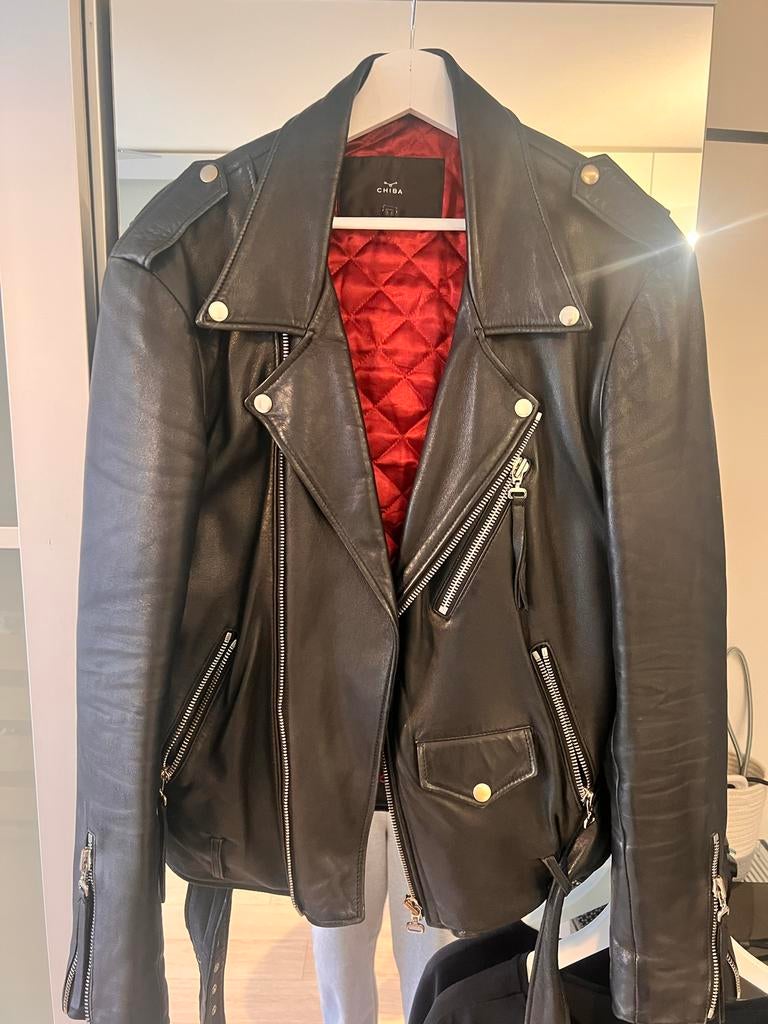Chiba Clothing Leren Biker Jacket - Maat M, Ophalen of Verzenden, Gedragen, Maat 48/50 (M), Zwart