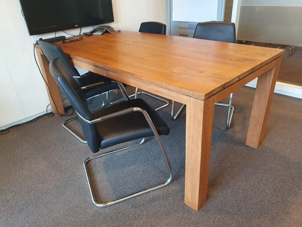 Massief houten tafel 200x93, Huis en Inrichting, Tafels | Eettafels, Ophalen, 200 cm of meer, 50 tot 100 cm, Zo goed als nieuw