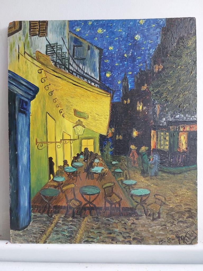 "Van Gogh" schilderijtje Olieverf  31x37, Ophalen