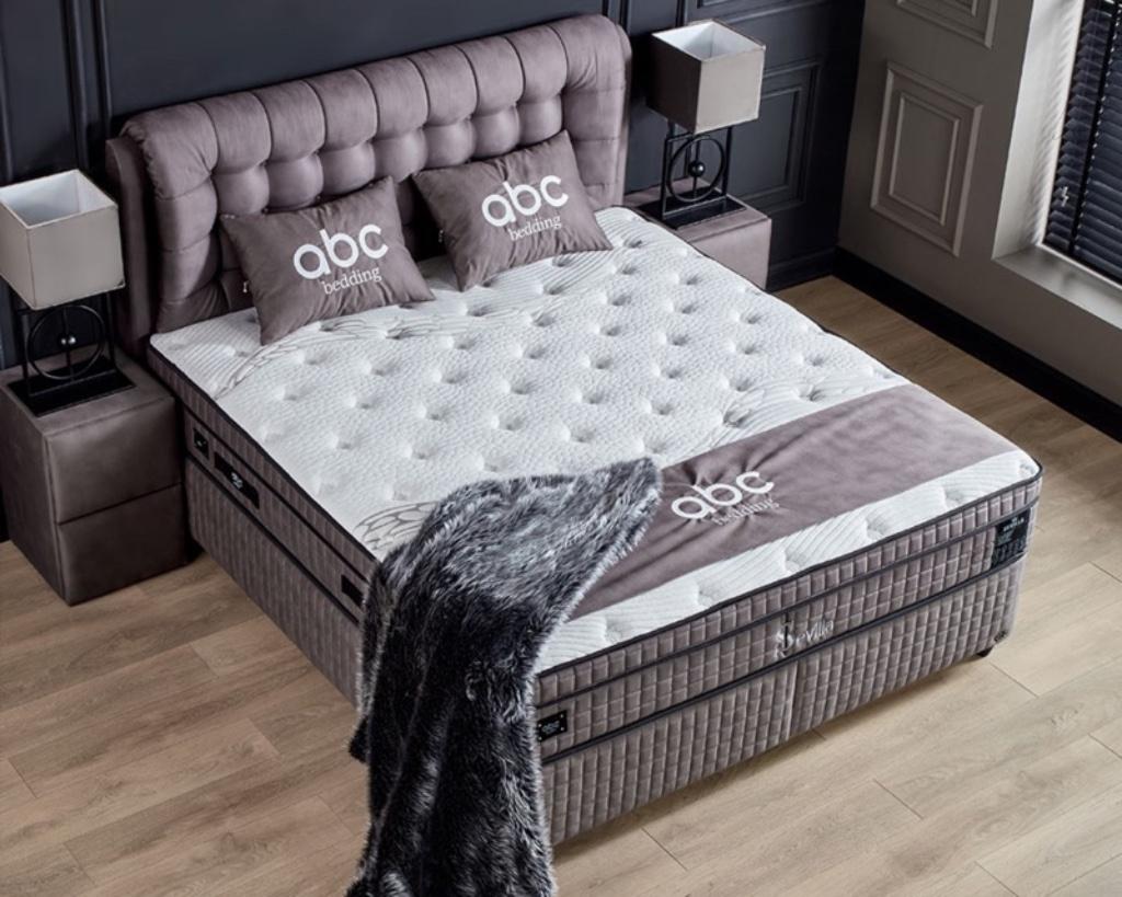 Opbergboxspring Sevilla Incl. Matras & Topper Dreambedden, Huis en Inrichting, Ophalen of Verzenden, 180 cm, 200 cm, Grijs