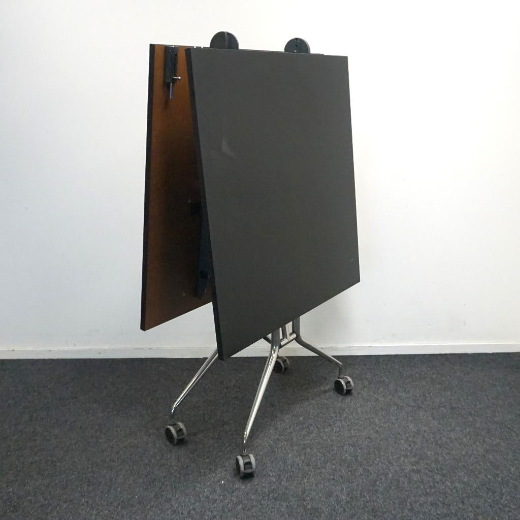 Mara Klaptafel Verrijdbaar | 200 x 100 cm | Zwart / Chroom, Overige houtsoorten, Gebruikt, -, -