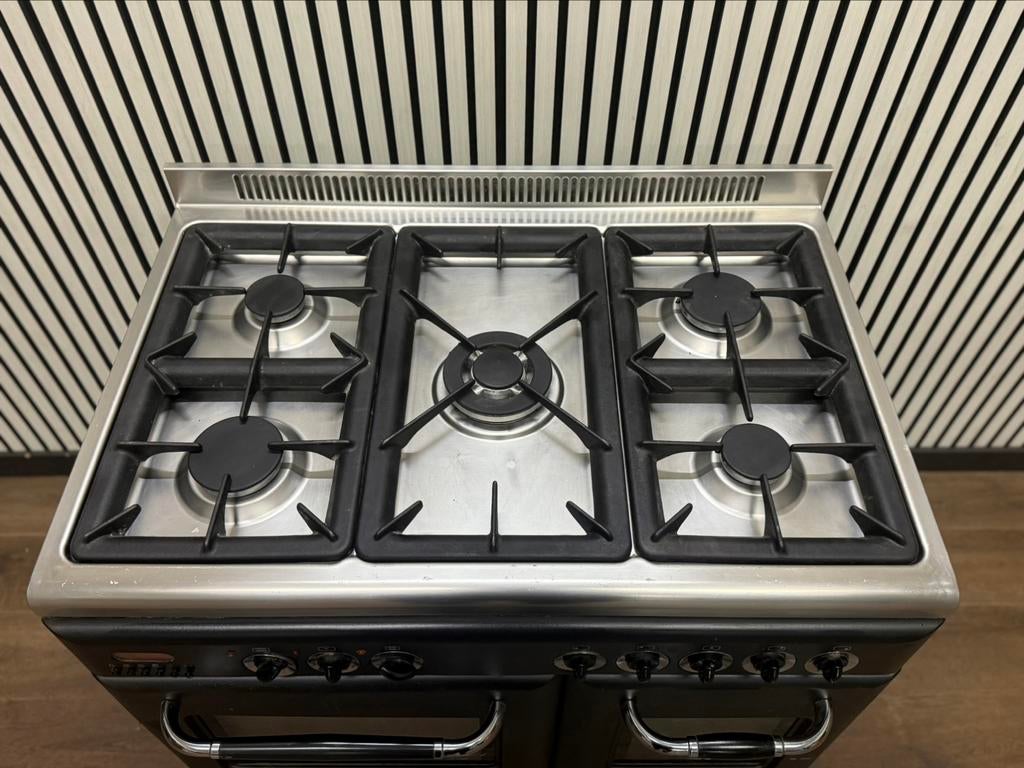 Luxe Fratelli Onofri Fornuis 5 pits met dubbele oven 90 cm, Gebruikt, Fornello Esperta, Ophalen of Verzenden, Energieklasse A of zuiniger