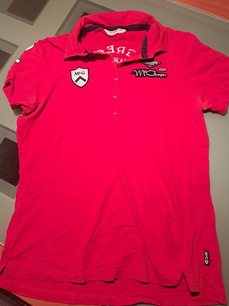 McGregor poloshirt met rugprint in rood, McGregor, Maat 42/44 (L), Ophalen of Verzenden, Zo goed als nieuw