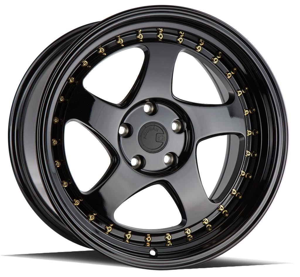 Aodhan AH01 Zwart goud 15 x 8.0J ET20 4x100 4x114.3, Ophalen of Verzenden