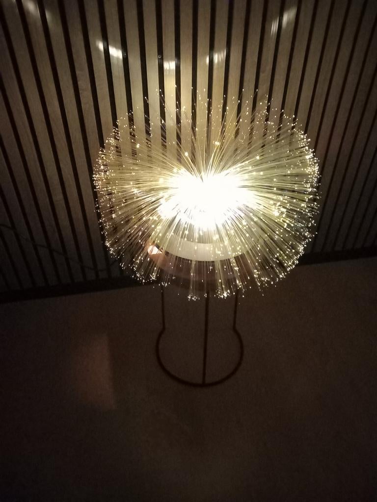 Vintage ufo glasvezellamp jaren 80., Ophalen of Verzenden, Gebruikt, Minder dan 50 cm