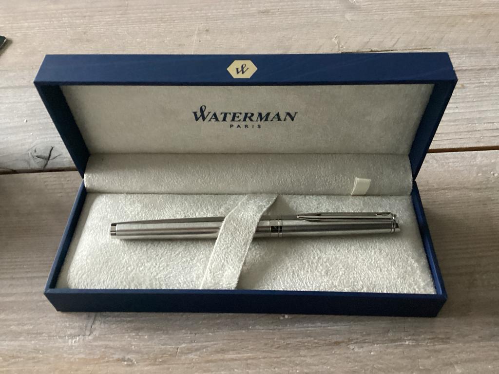 Waterman Rollerball - RVS, Verzamelen, Pennenverzamelingen, Balpen, Met doosje, Ophalen of Verzenden, Zo goed als nieuw