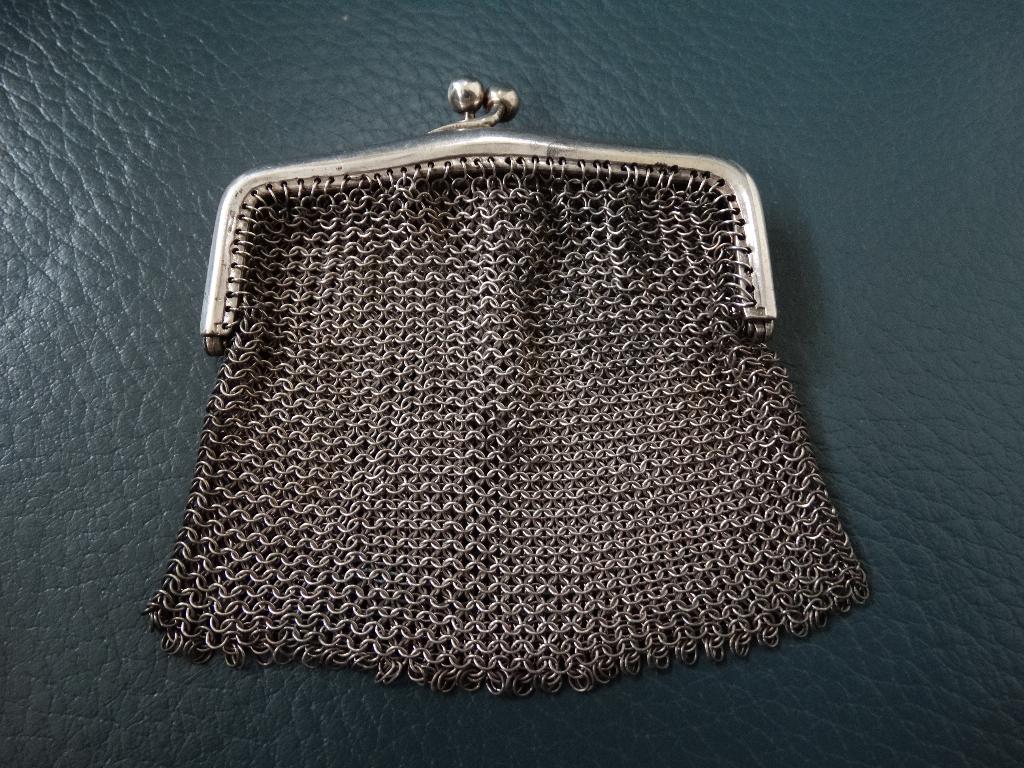 Zilveren portemonneetje, beugelbeursje zilver, 3e gehalte, Verzenden, Zilver