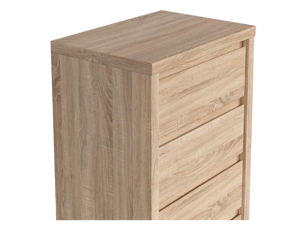 VOORRAAD Moderne Sonoma eiken ladekast B56 x H113 cm NIEUW, 5 laden of meer, Modern, greeploos, Sonoma eiken, Op = Op, Nieuw, Minder dan 100 cm