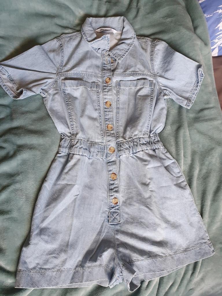 Jumpsuit spijkerstof maat S, Kleding | Dames, Jumpsuits, Blauw, Zara, Ophalen of Verzenden, Zo goed als nieuw