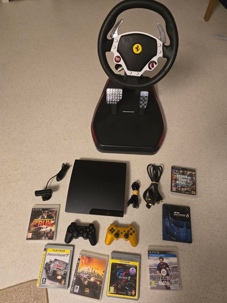 PlayStation 3 met games en accessoires 620gb hdd, Ophalen, Met 2 controllers, 250 GB, Slim
