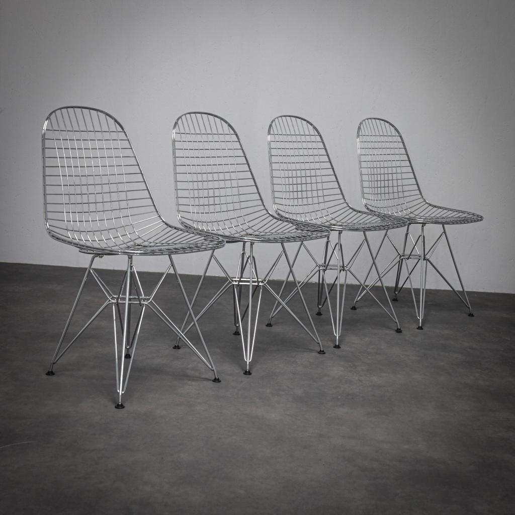 DKR wire chairs Design Eetkamerstoelen Charles Eames Vitra, Ophalen, Design, Zo goed als nieuw, Vier