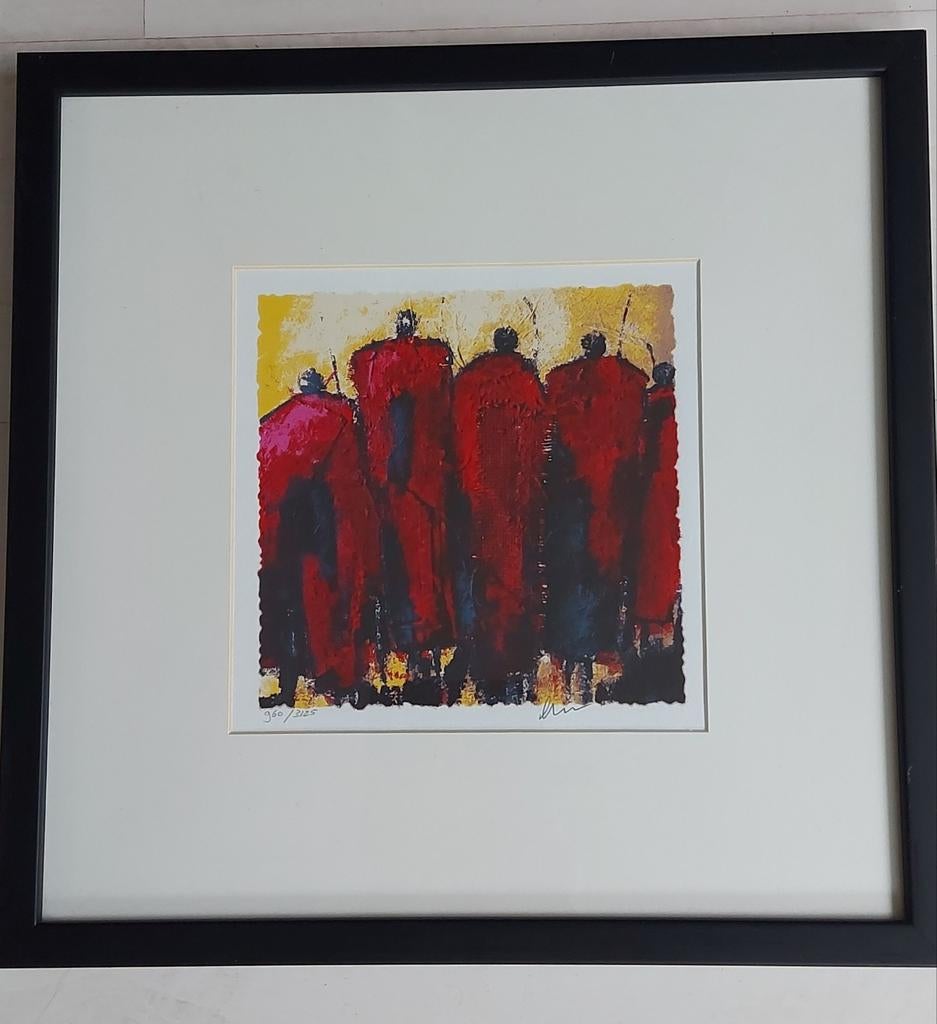 Twee zeefdrukken met lijst, 42,7x42,7 cm, Alie Kruse-Kolk, Ophalen