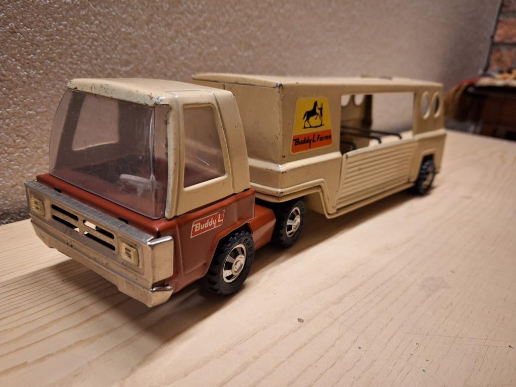 Vintage Buddy L vee transporter lengte 38cm, Ophalen of Verzenden