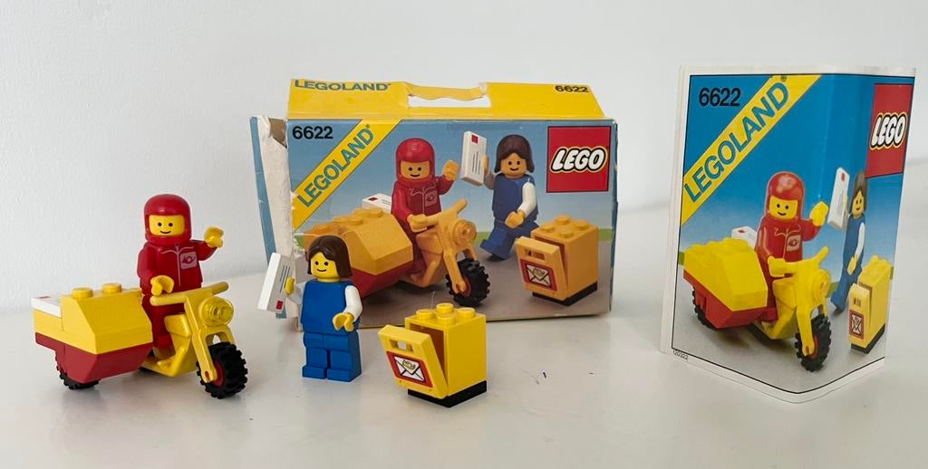 Legoland 6622 Mailman on Motorcycle met doos en instructie, Ophalen of Verzenden, Gebruikt, Complete set, Lego