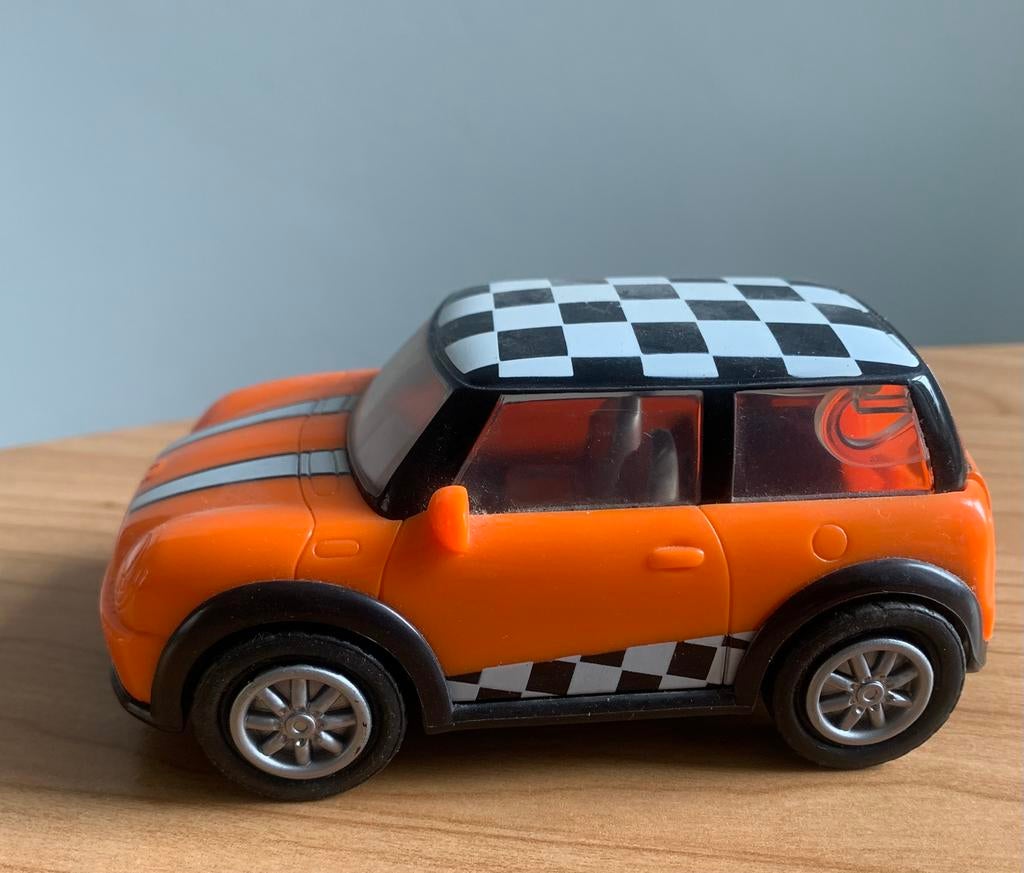 Oranje Fizzy Creation Mini Cooper modelauto, Ophalen of Verzenden, Zo goed als nieuw, Auto, Bburago