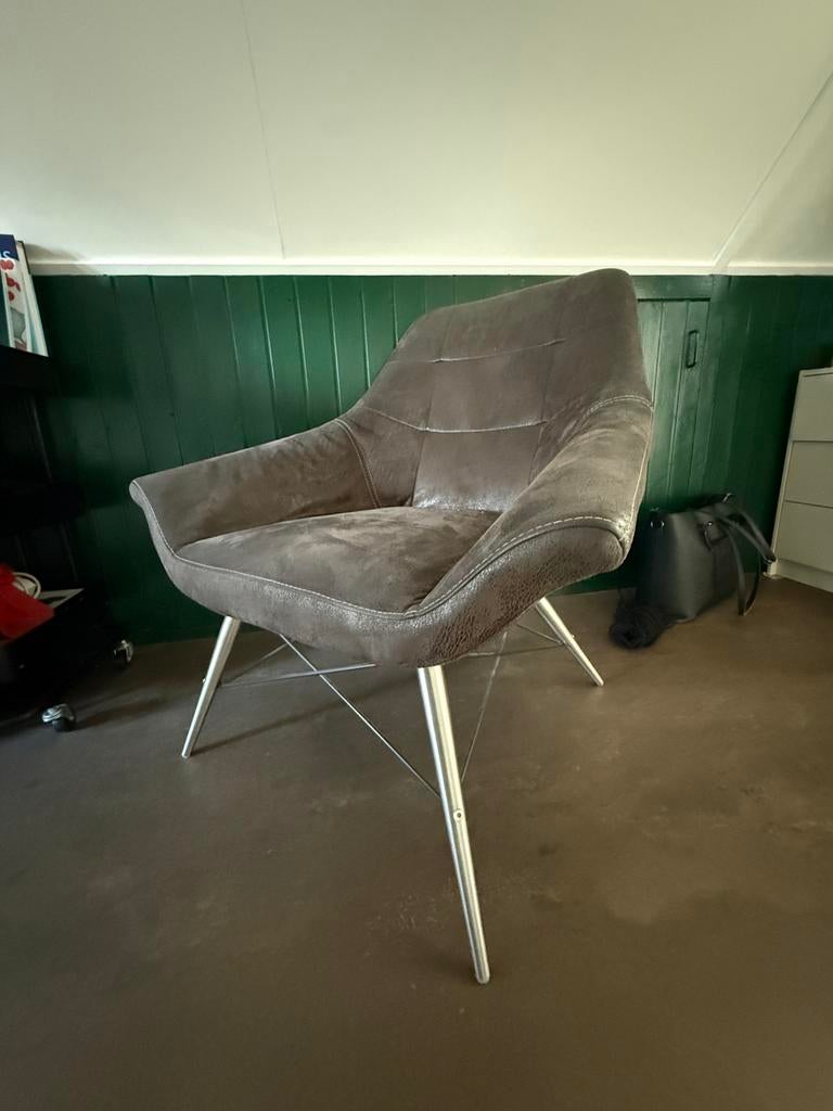 Henders & Hazel Fauteuil - grijs/antraciet, Huis en Inrichting, Stoelen, Gebruikt, Eén, Stof, Grijs, Ophalen