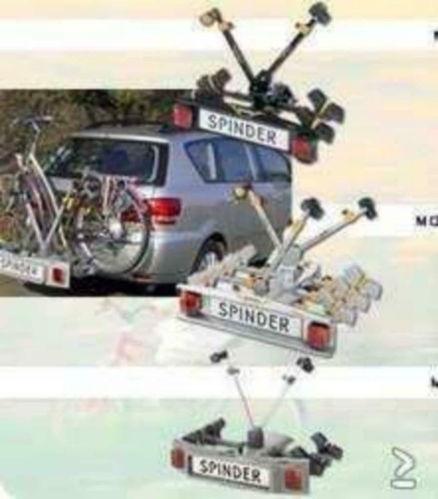 Spinder fietsendrager voor op de trekhaak te huur., Ophalen, Elektrische fiets, Zo goed als nieuw, 2 fietsen
