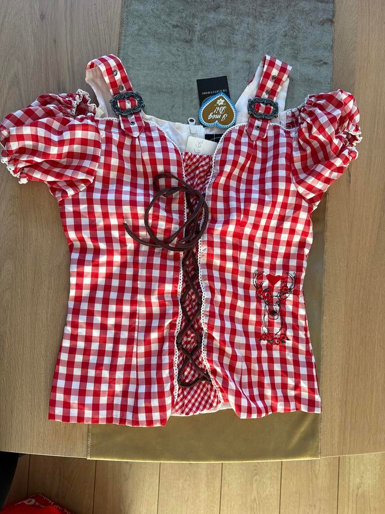 Oktoberfest Heidi Jodeltop - en tirolerbroek met kaartje!, Ophalen of Verzenden, Nieuw, Carnaval, Kleding