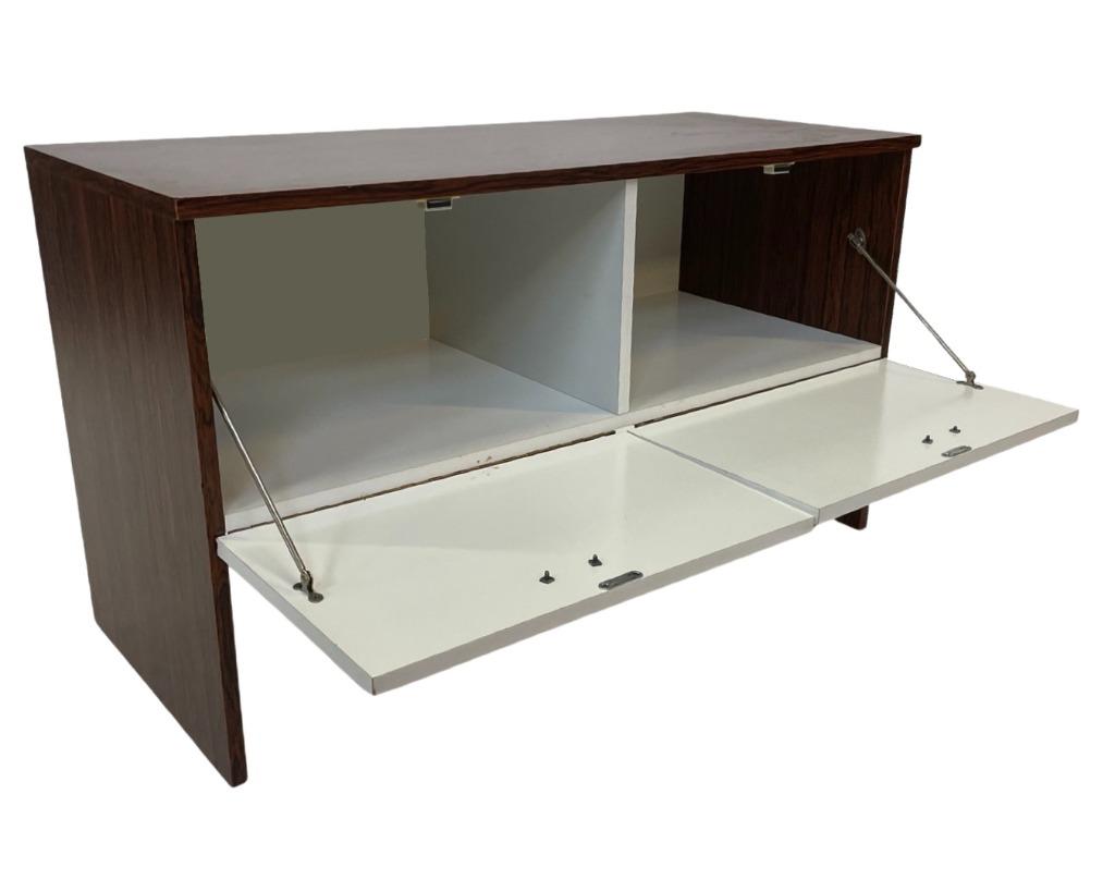 Vintage Compact Kastje Klepkast Rosewood Fineer, Ophalen, Gebruikt, 25 tot 50 cm, 50 tot 100 cm