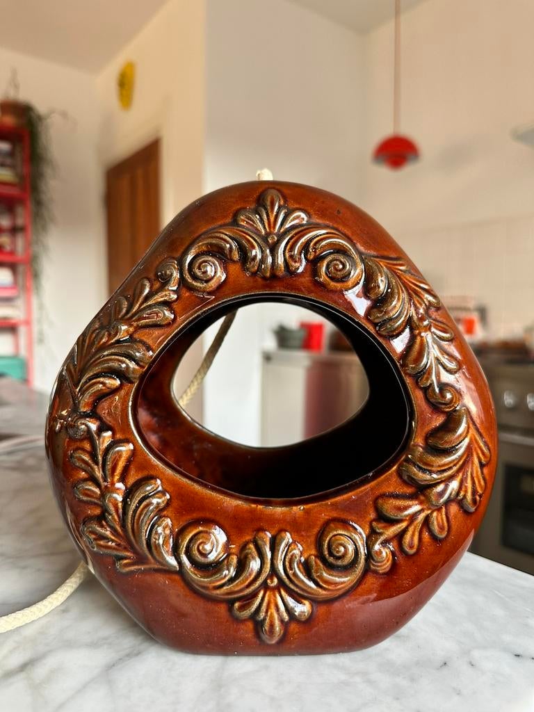 Hangpot Plantenhanger Vintage Bruin, Ophalen of Verzenden