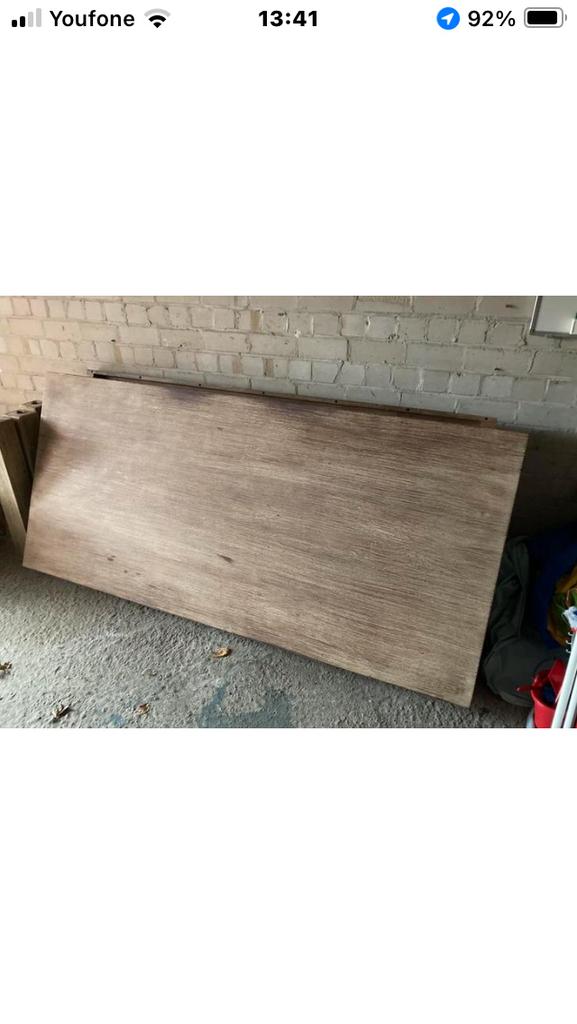 Mooie, lange stevige tafel van Acaciahout 210 bij 95, Tuin en Terras, Ophalen, Gebruikt, Hout