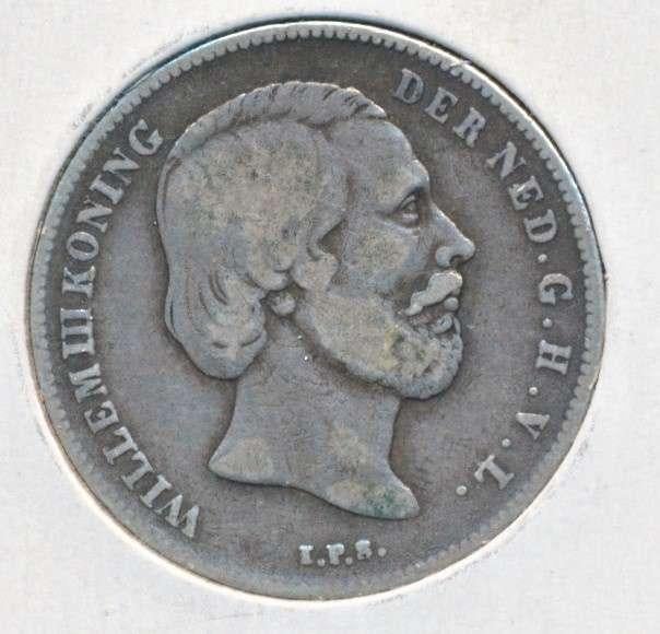 Nederland halve gulden 1866 Willem 3, ½ gulden, Koning Willem III, Zilver, Ophalen of Verzenden