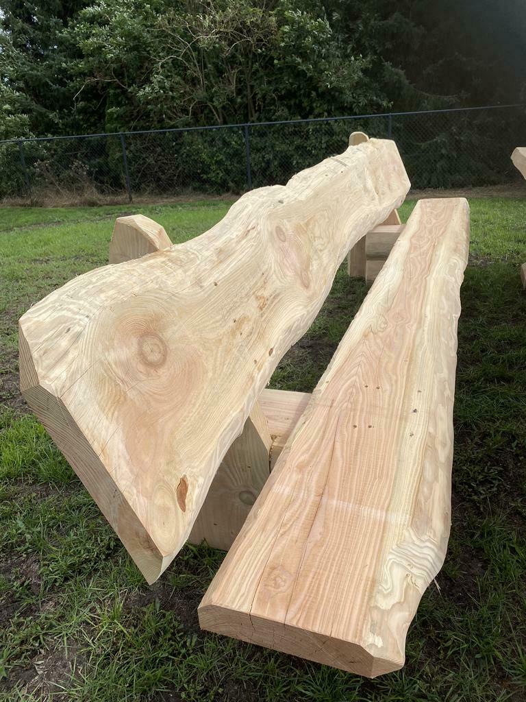Mega grote Oostenrijkse houten tuin set, Tuin en Terras, Tuinsets en Loungesets, Ophalen of Verzenden, Zo goed als nieuw, Hout