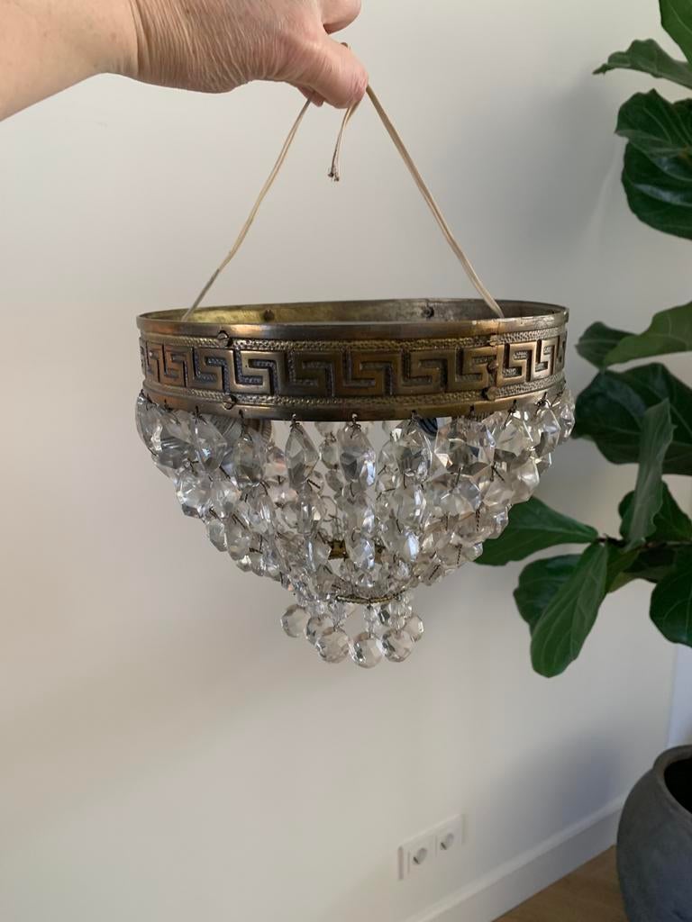 Antieke plafondlamp. €30,-, Ophalen, Gebruikt