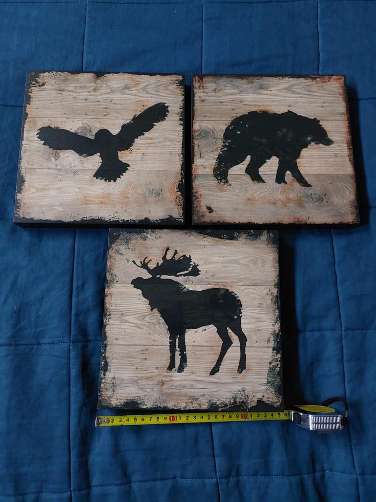 Kunststof Ikea Wanddecoratie Set - Uil, Beer, Eland, Ophalen of Verzenden, Zo goed als nieuw