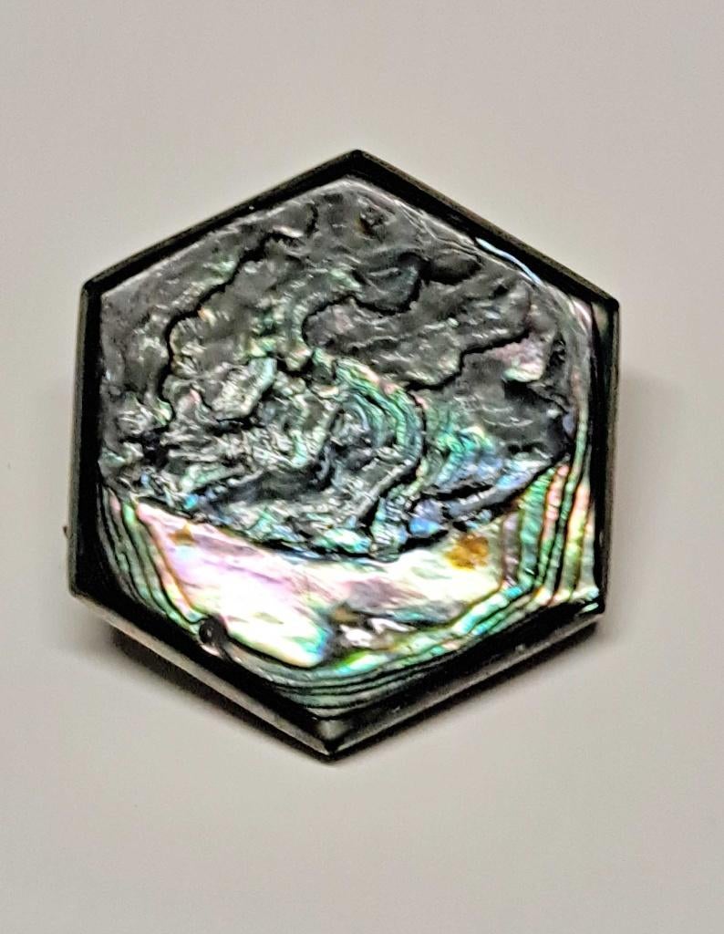 Alpaca Mexico abalone parelmoer schelp broche, Sieraden, Tassen en Uiterlijk, Broches, Ophalen of Verzenden, Zo goed als nieuw