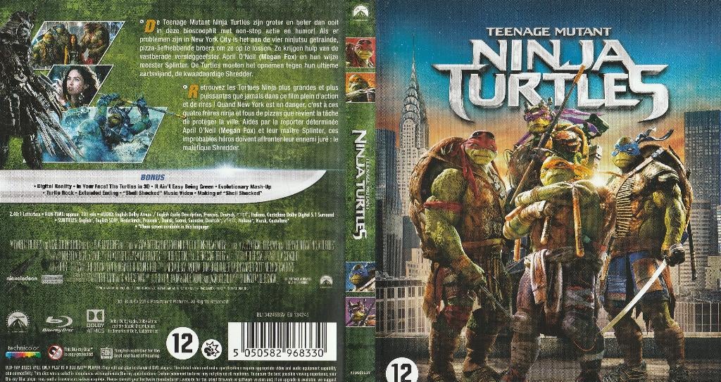 Teenage ninja turtles blu ray ( ned. ondert.), Cd's en Dvd's, Blu-ray, Ophalen of Verzenden, Zo goed als nieuw, Avontuur