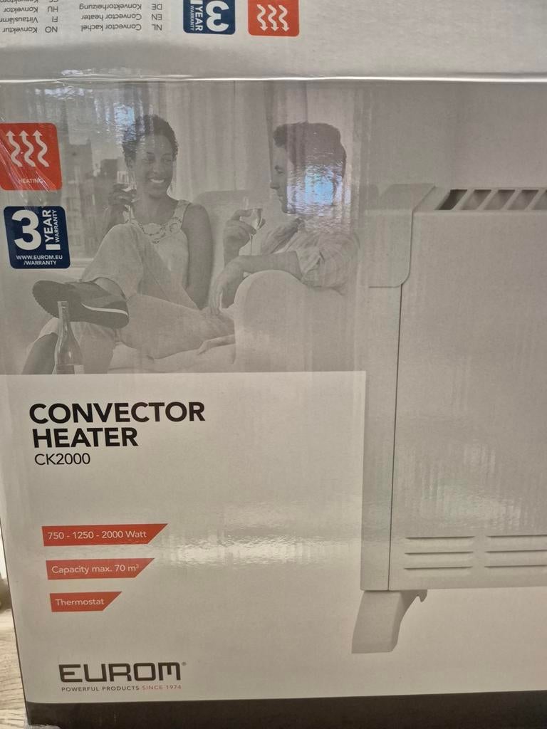 Eurom convectorkachel CK2000, Doe-het-zelf en Verbouw, Verwarming en Radiatoren, 30 tot 80 cm, Kachel, Ophalen of Verzenden, Zo goed als nieuw