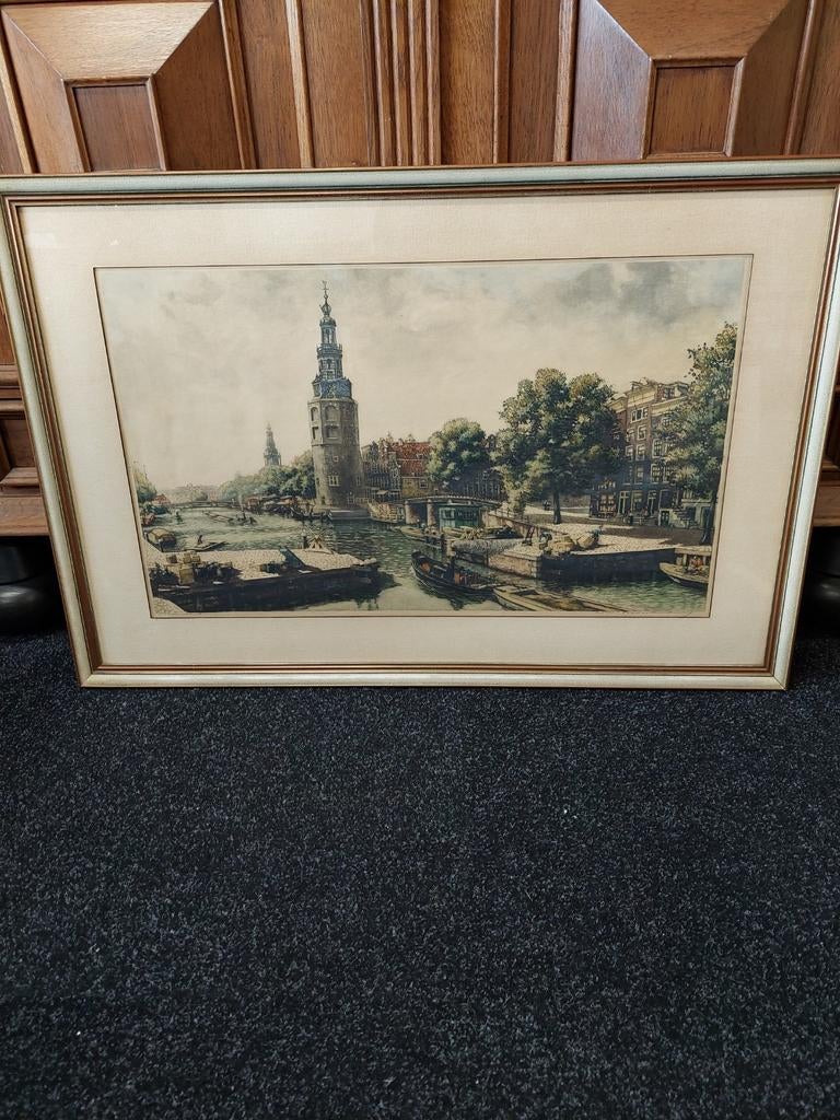 Gesigneerd Cornelis Branderburg. De Oude Schans in Amsterdam, Ophalen of Verzenden
