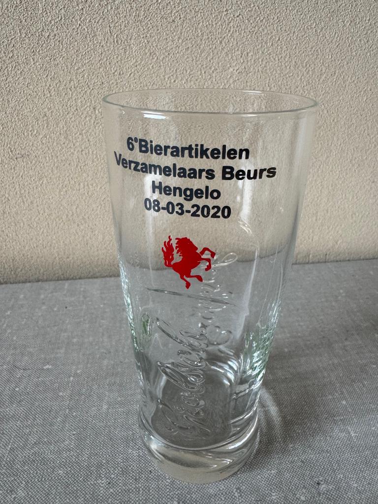 NIEUW Grolsch glas VERZAMELBEURS 2020 HENGELO 8-3-2020, Ophalen of Verzenden, Nieuw, Glas of Glazen, Grolsch