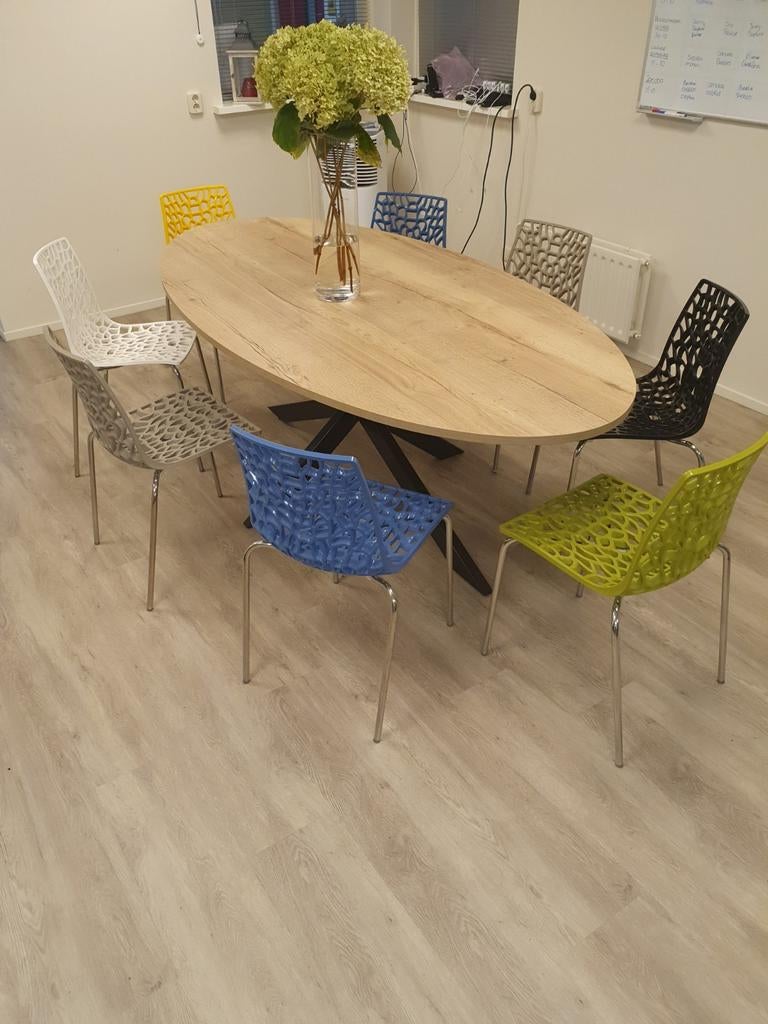 Nieuwe vergadertafel / eetkamertafel div maten en kleuren, Huis en Inrichting, Tafels | Eettafels, 100 tot 150 cm, Rond, Ophalen of Verzenden