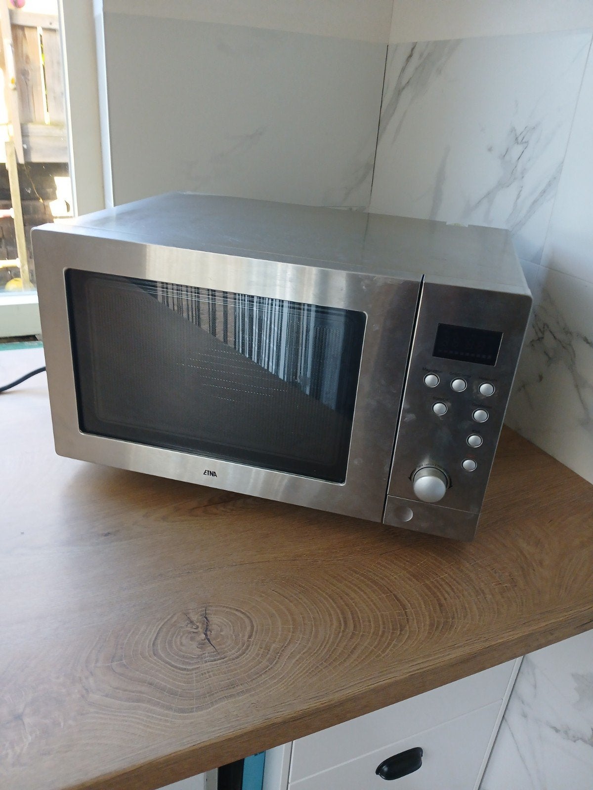 Combi magnetron Etna ECM243RVS, Witgoed en Apparatuur, Magnetrons, Ophalen, Combimagnetron, Gebruikt, Hete lucht
