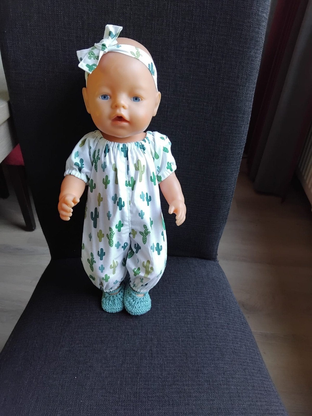 Jumpsuit met haarband, slofjes voor Babyborn 43 cm excl pop, Ophalen of Verzenden, Nieuw, Babypop