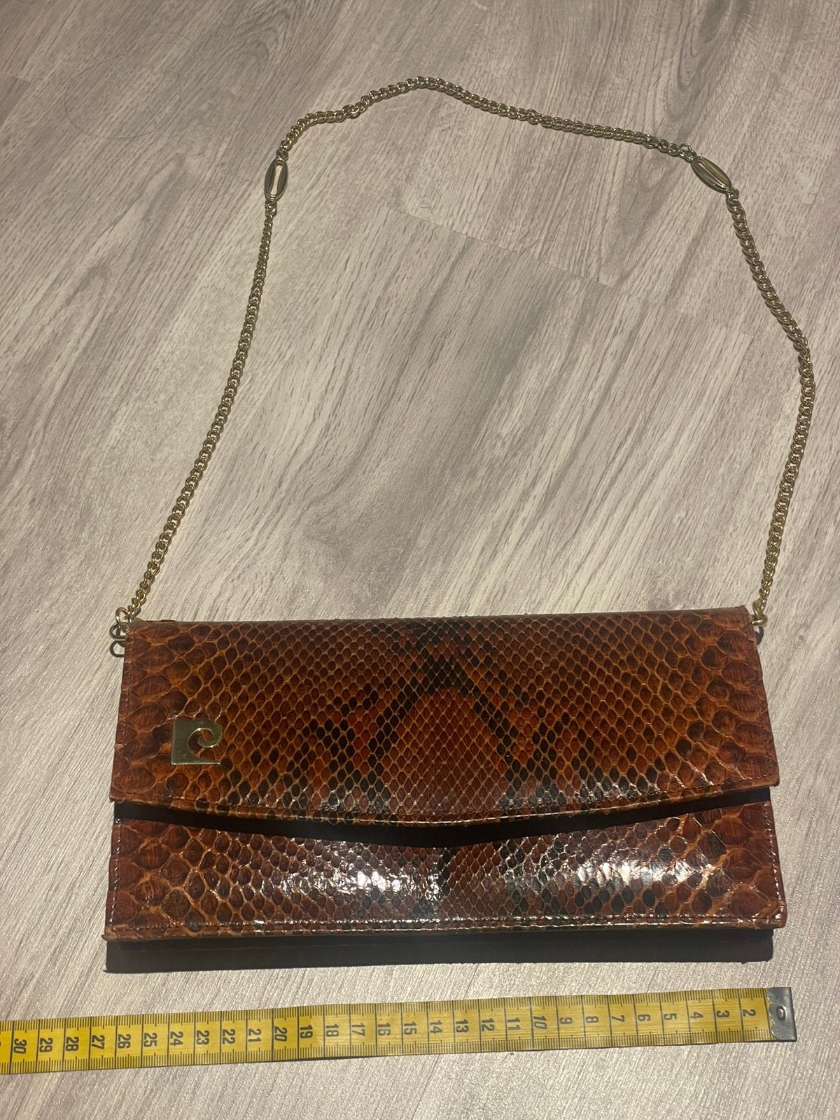 Vintage Pierre Cardin Clutch / Schoudertas Echt Slangenleer!, Sieraden, Tassen en Uiterlijk, Ophalen of Verzenden, Zo goed als nieuw