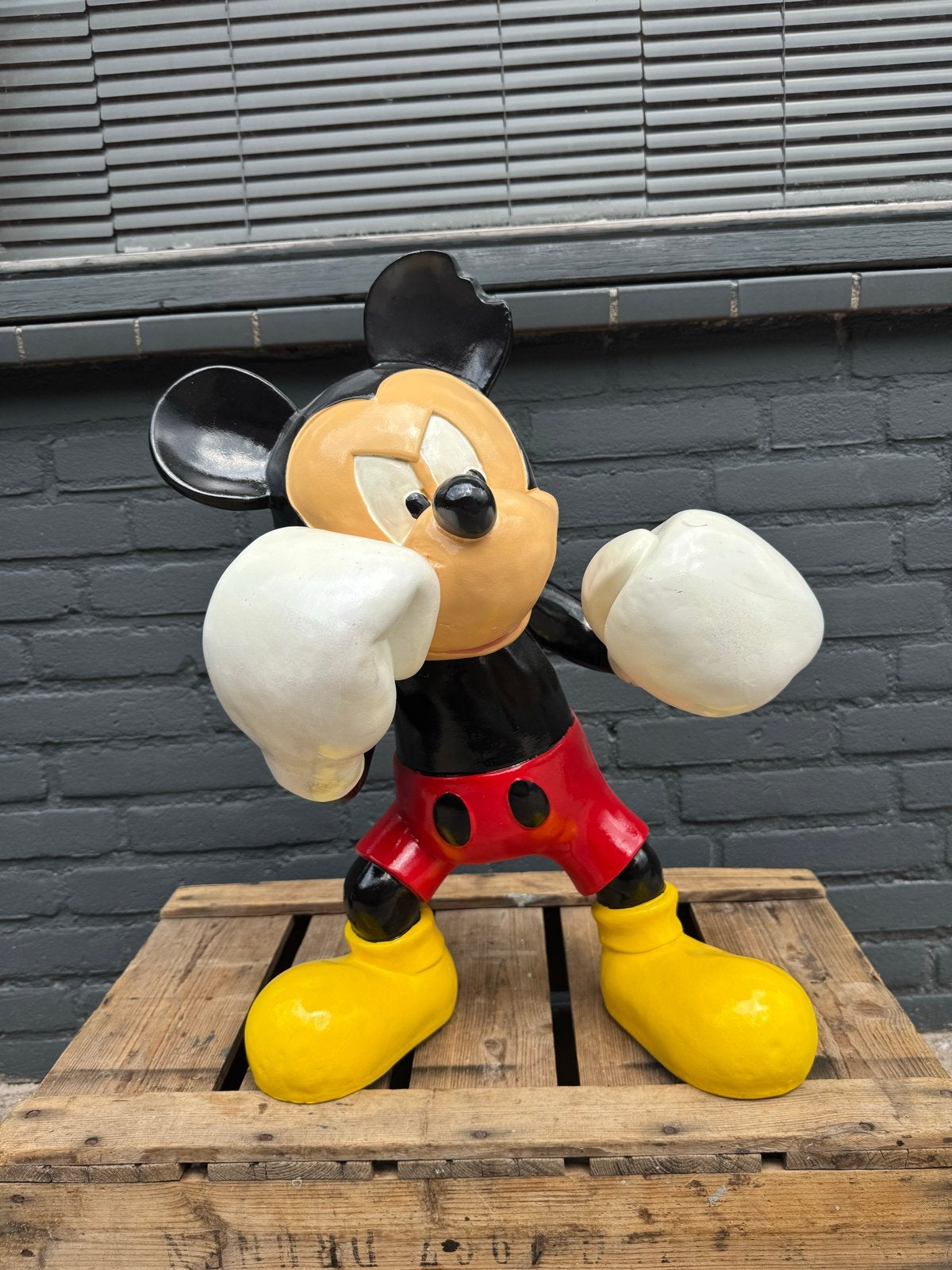 Groot Mickey Mouse Beeld - Bokser - Disney Decoratie, Ophalen, Gebruikt, Beeldje of Figuurtje, .