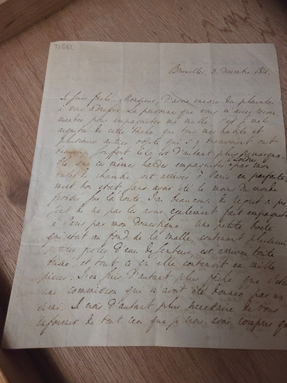 fagel Franstalige brief 1814, Ophalen of Verzenden
