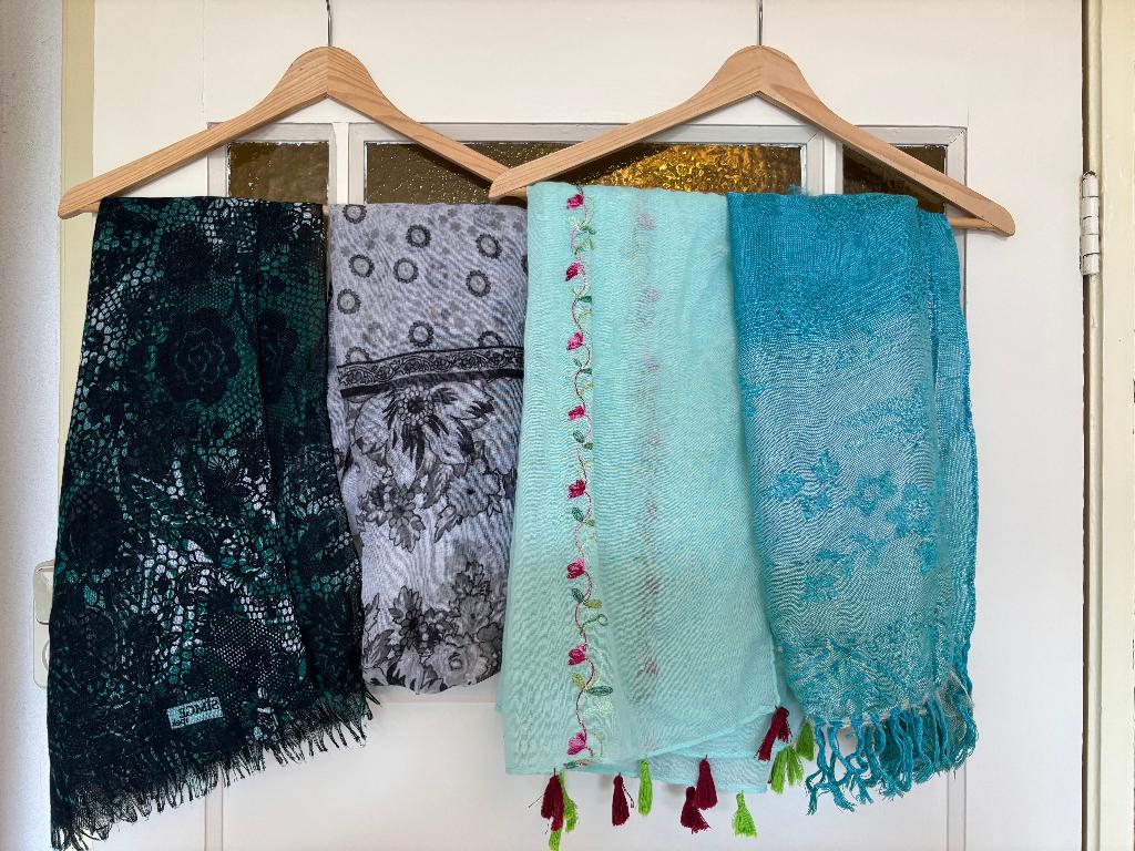 4 sjaals/scarfs accessoires, Ophalen of Verzenden, Gedragen, Maat 38/40 (M), Sjaal