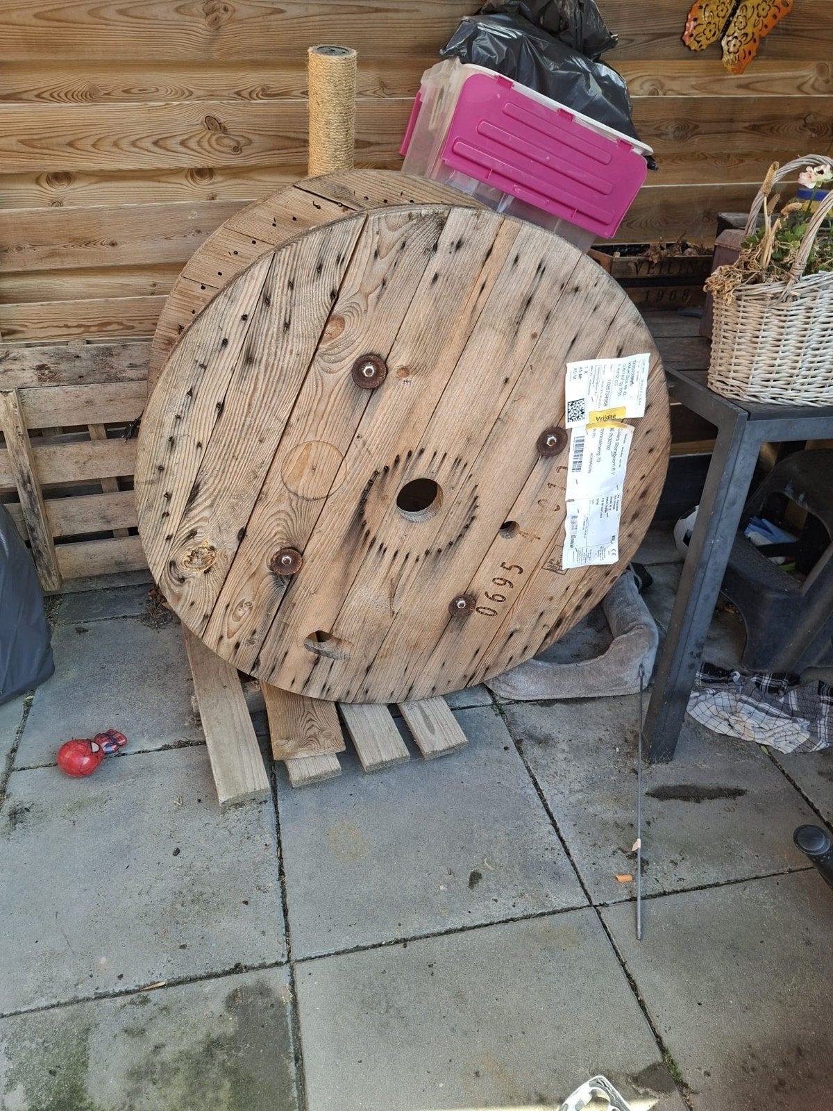 Grote houten kabelhaspel - Ideaal voor decoratie, Ophalen, Gebruikt