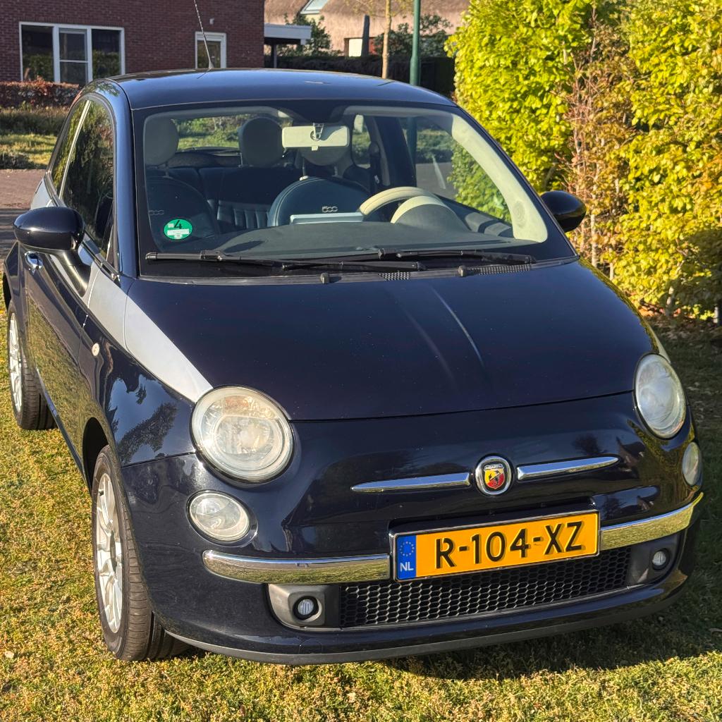 Fiat 500 1.2 C 2010 Blauw Airco Panoramadak nw APK Carplay, Voorwielaandrijving, 1242 cc, 4 cilinders, 840 kg