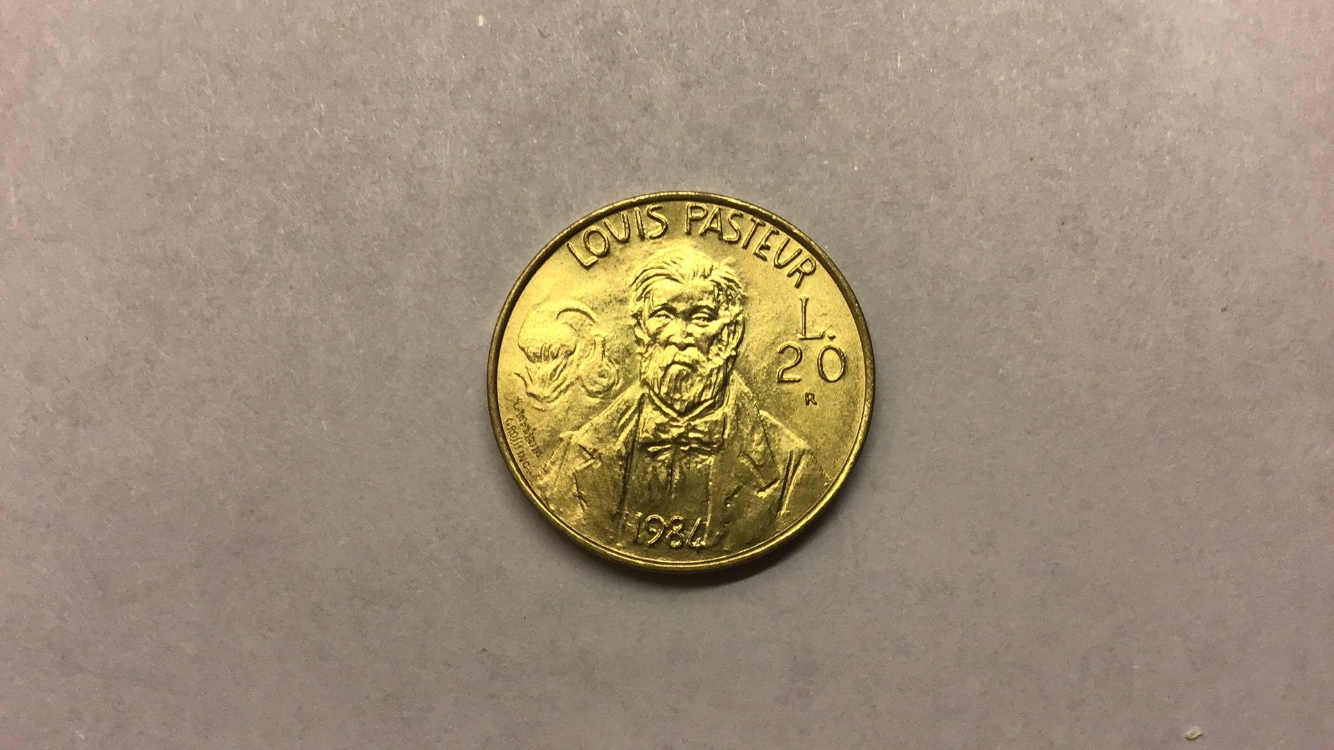 San Marino 20 lire 1984 Pasteur., Ophalen of Verzenden